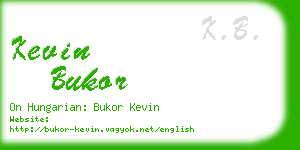 kevin bukor business card